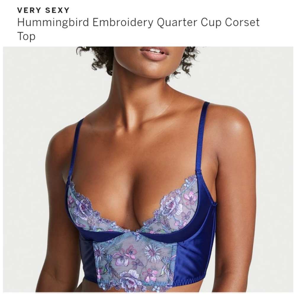 🥳FINAL PRICE👍💜💙 NWT‼️ VS Very Sexy Hummingbird Embroidery Corset